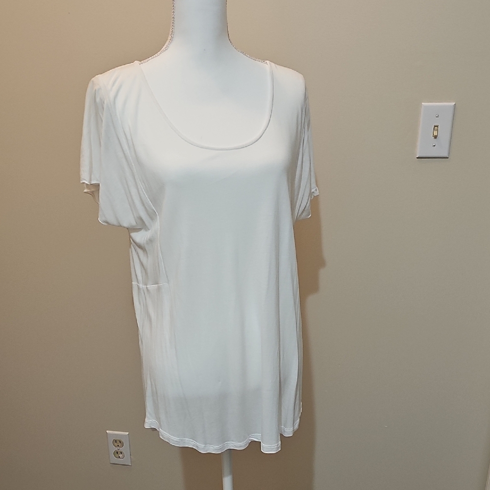 Liz Claiborne Relaxed White Short Sleeve Tee